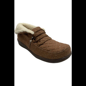 Vionic Indoor Outdoor Flannel Slippers Believe Toffee - Medium